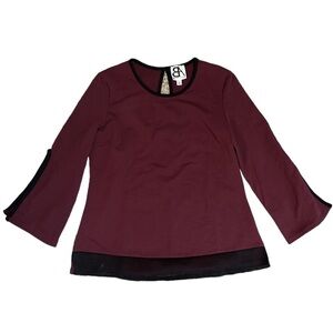 Barbara Bultman Designs Maroon and Black Top Size Medium